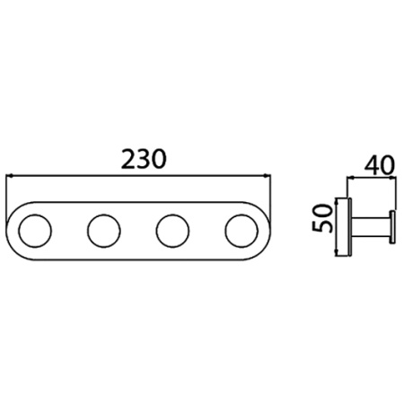 Вешалка-4 крючка Timo Saona 13015/03 черный