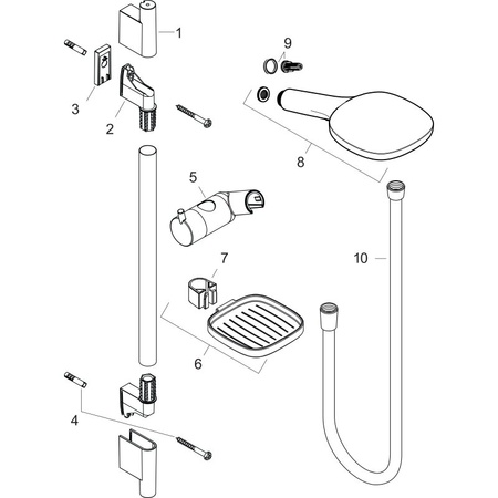 Душевой гарнитур с мыльницей Hansgrohe Raindance Select 120 3jet EcoSmart 26623400 белый/хром