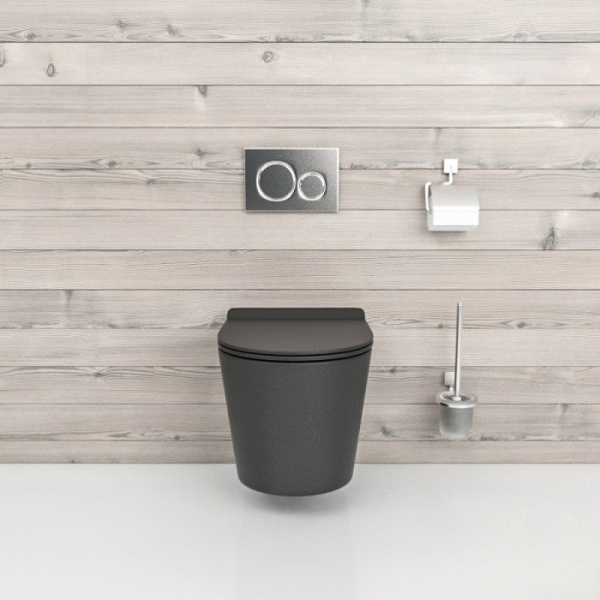 Подвесной безободковый унитаз с сиденьем микролифт beWash Aldo BKWHR101480