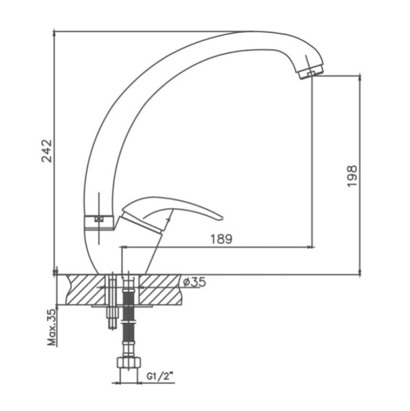 Смеситель для кухни Cron CN4129 Смеситель для кухни Cron CN4129