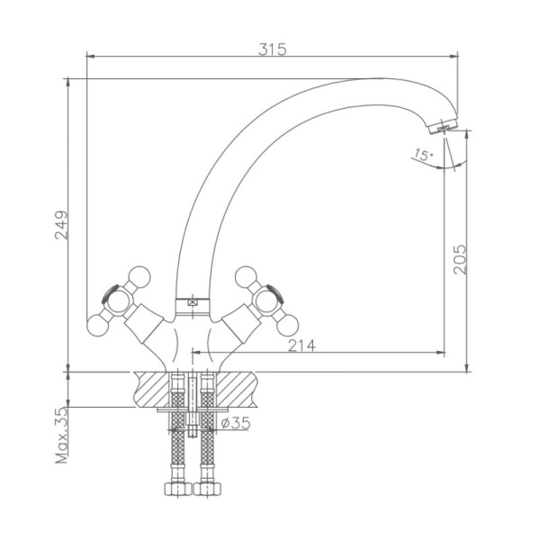Смеситель для кухни Haiba HB4719-5