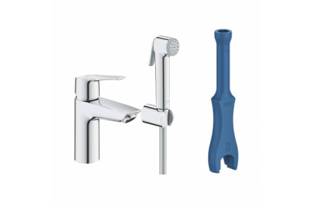 Смеситель для раковины с гигиеническим душем GROHE QuickFix Start 23123 003 (23123003) хром