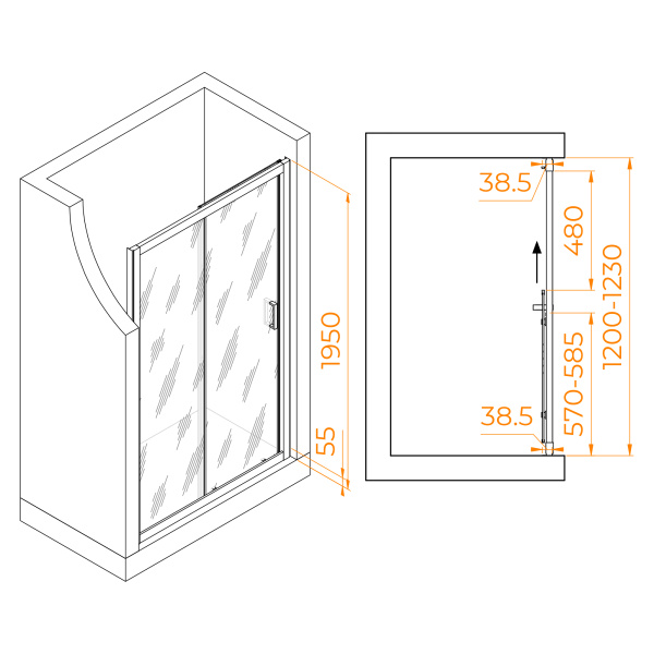 Душевая дверь 120 см RGW Passage PA-016 350801612-11 прозрачное
