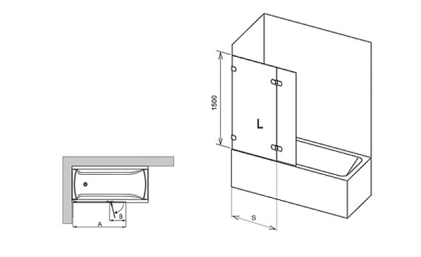 Шторка на ванну Ravak Brilliant BVS2-100 R 7UPA0A00Z1