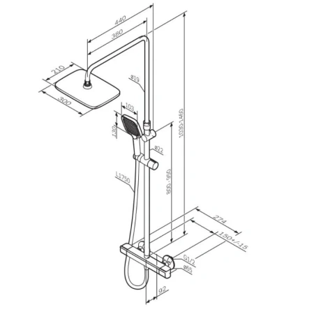 Душевая система AM.PM Func F078F422 черный матовый