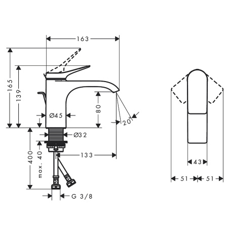 Смеситель для раковины Hansgrohe Vivenis 75010670
