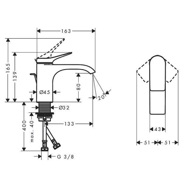 Смеситель для раковины Hansgrohe Vivenis 75010670