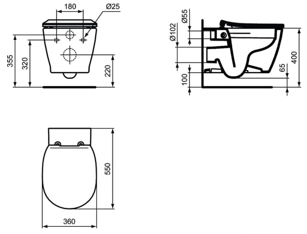Комплект 4 в 1 Ideal Standard Connect V08823D
