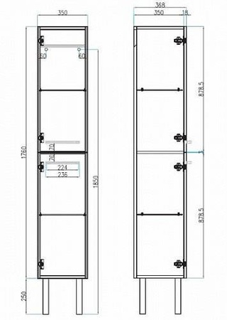 Шкаф-колонна подвесная Villeroy&Boch 2DAY2 A99600E9