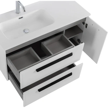 Тумба под раковину Cezares ECO-CER-N-1000-2C-1A-SO-BL-L Bianco Lucido без ручек