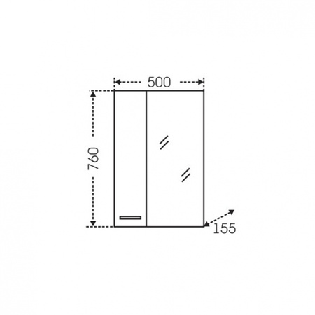 Зеркальный шкаф (50х76)  СаНта Омега 50  107001