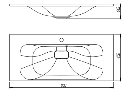 Раковина встраиваемая сверху (80х45) Style Line Фортуна ЛС-00002421 белый