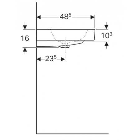 Раковина накладная (90х48,5) Geberit iCon 124093000