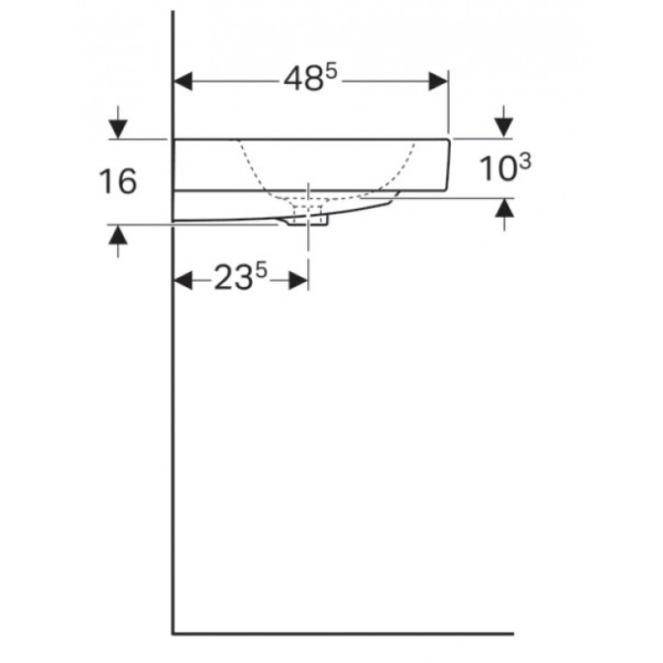 Раковина накладная (90х48,5) Geberit iCon 124093000