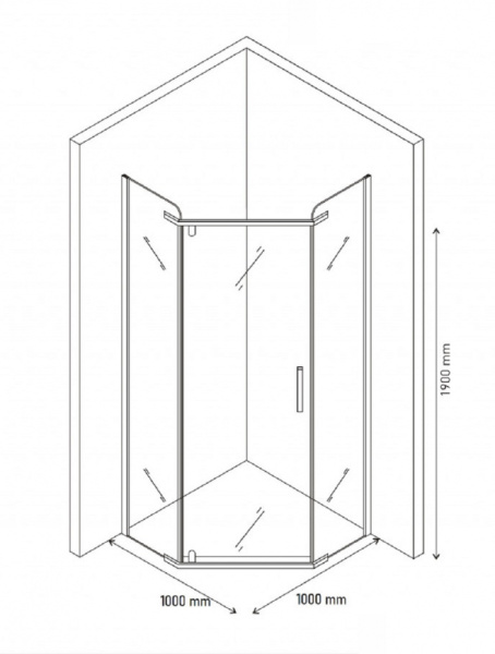 Душевой уголок Berges Wasserhaus Solo T Black (100x100) 061110