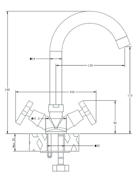 Смеситель для раковин ESKO ZURICH ZH 26