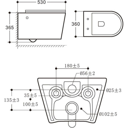 Унитаз подвесной безободковый с функцией биде Art&Max Zoe AM9322C1CHR (без сиденья)