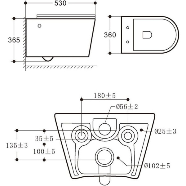 Унитаз подвесной безободковый с функцией биде Art&Max Zoe AM9322C1CHR (без сиденья)