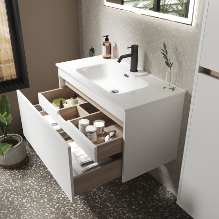 Тумба под раковину Sancos  Smart SM90W белый глянец
