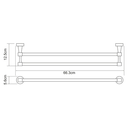 Держатель полотенец двойной WasserKRAFT Isen K-4040