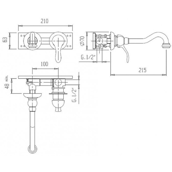 Смеситель для раковины Cezares Elite ELITE-BLS1-01-M Смеситель для раковины Cezares Elite ELITE-BLS1-01-M