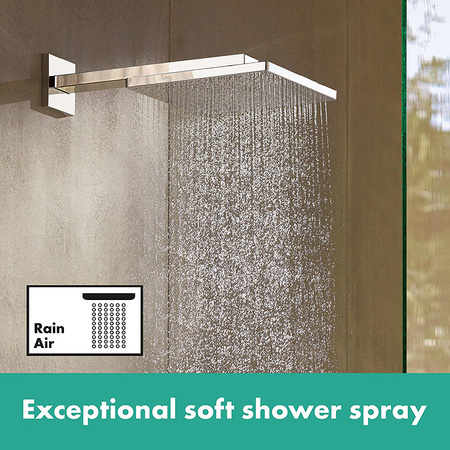 Душевой комплект с термостатом Hansgrohe Raindance E 300 1jet ShowerSelect Square 27952000 хром