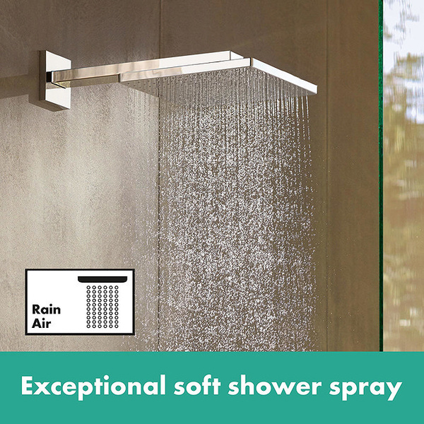 Душевой комплект с термостатом Hansgrohe Raindance E 300 1jet ShowerSelect Square 27952000 хром