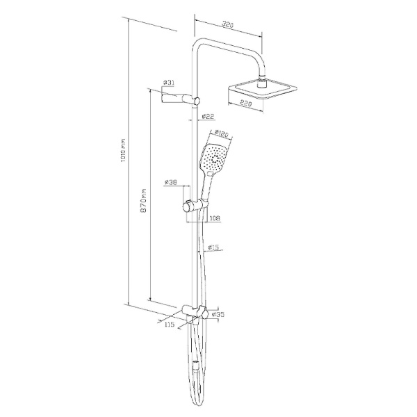 Душевая стойка Damixa Eclipse 931000000