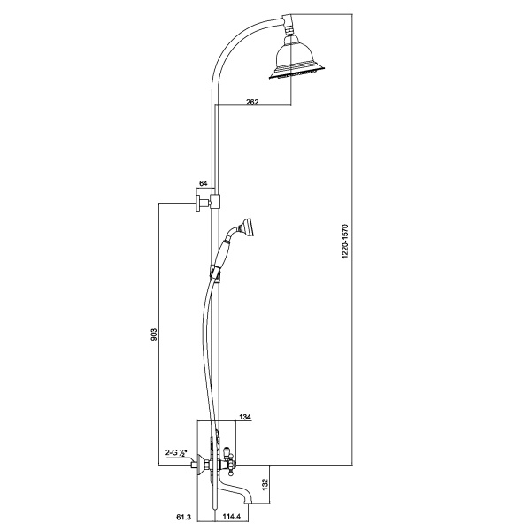 Душевая система Timo Nelson 3-х режимная SX-1090/02 antique