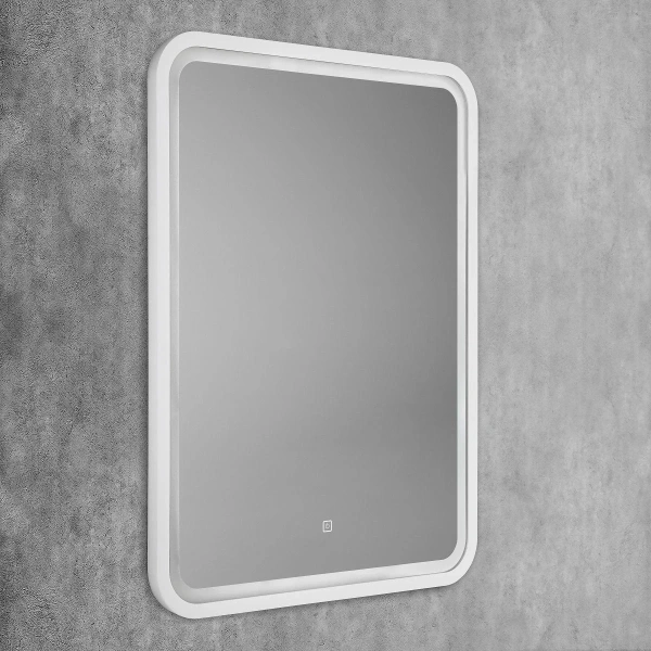 Зеркало с подсветкой Art&Max GENOVA AM-Gen-600-800-DS-F-White сенсорным выключателем
