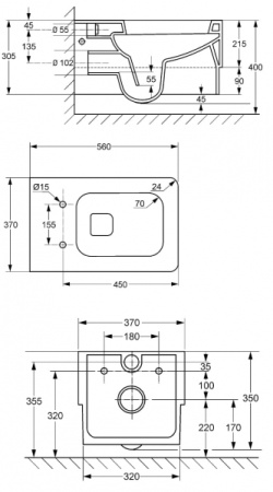 Унитаз подвесной Kludi E2 56WCW43