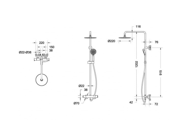 Душевая стойка Bravat Waterfall F939114C-A5-RUS