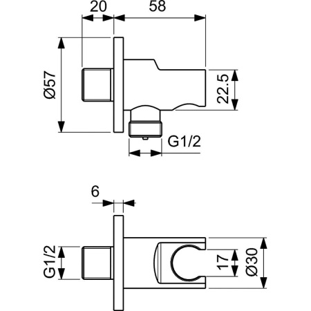 Душевое подключение Ideal Standard BC807XG
