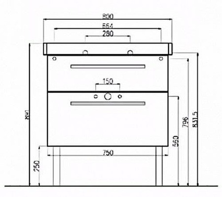 Тумба под раковину Villeroy&Boch 75 2DAY2 A98000E9