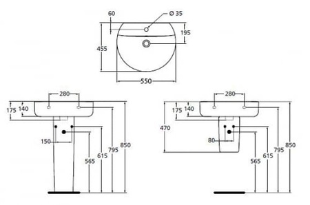 Раковина подвесная Ideal Standard Connect Sphere (55х45,5) E786401 