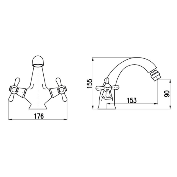 Смеситель для биде Rav Slezak Morava Retro MK143.5KCMATSM