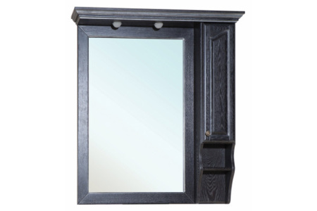 Зеркало-шкаф Bellezza Рим 100 R 4638117611046 черное патина серебро правое
