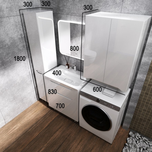 Шкаф подвесной Style Line Марелла мини 60 Люкс Plus СС-00002422 белый глянец