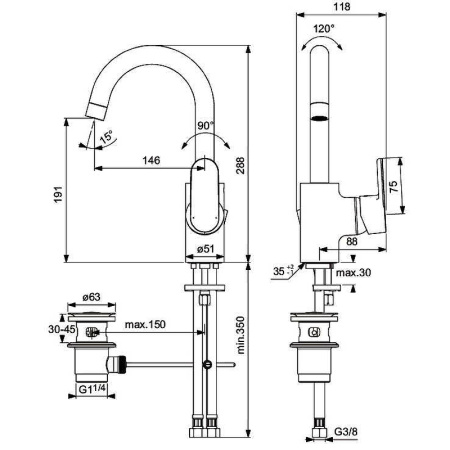 Смеситель для раковины Ideal Standard Vito B0410AA