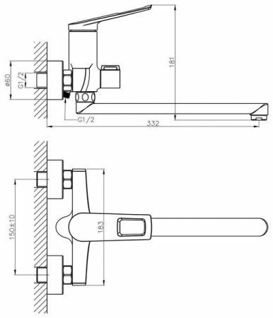 Смеситель для ванны Haiba HB22595