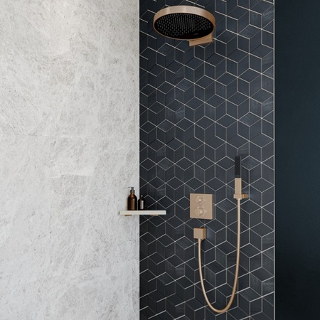 Ручной душ Hansgrohe Rainfinity 100 1jet EcoSmart 26867140 шлифованная бронза