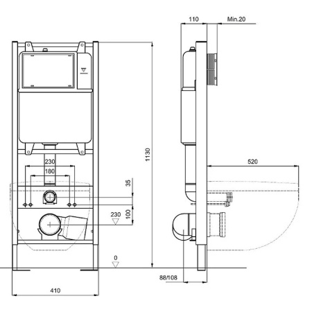 Инсталляция для подвесного унитаза Aquatek Standart 41 INS-0000011