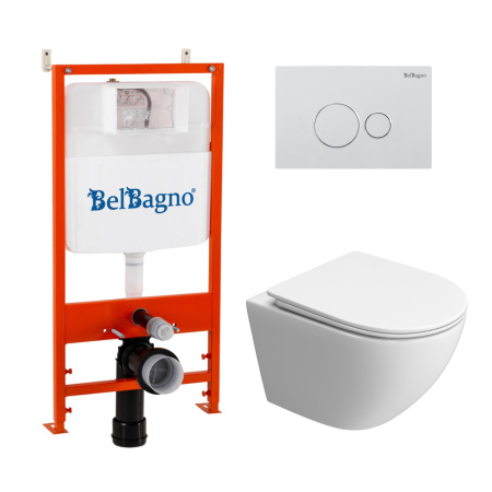 Комплект унитаза с инсталляцией BelBagno BB5177CH-TOR/SC/BB026/BB082BL