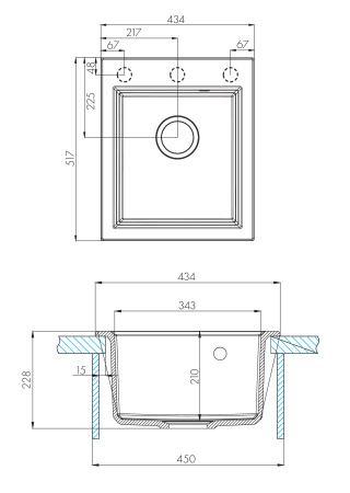 Кухонная мойка Aquaton Линеа 43 1A732932LW270 терракот