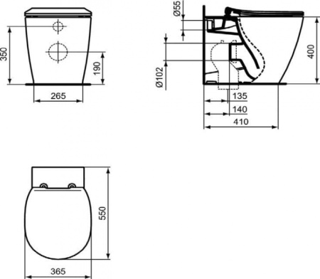 Унитаз приставной Ideal Standard Connect AquaBlade E052401
