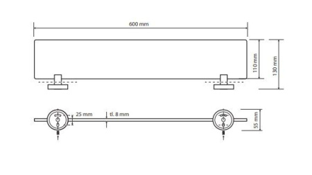 Полка стеклянная Bemeta White 104102044