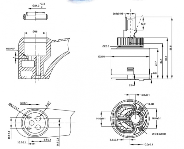 Картридж керамический OLIVE’S OL 35D-1BL