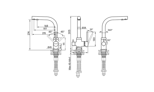 Смеситель для кухни с подключением к фильтру  Paulmark Essen Es213011-401 Смеситель для кухни с подключением к фильтру  Paulmark Essen Es213011-401