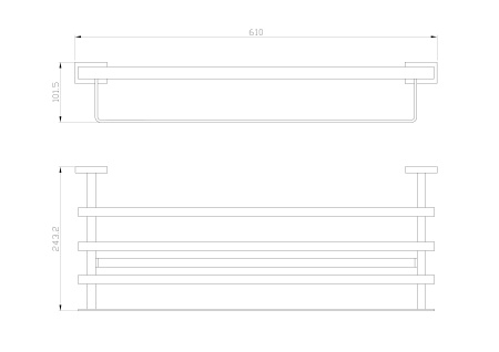 Полотенцедержатель с полкой WONZON & WOGHAND FLAT, хром WW-9781