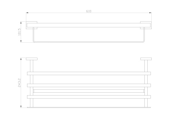 Полотенцедержатель с полкой WONZON & WOGHAND FLAT, хром WW-9781